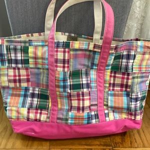 Madras plan L.L. Bean tote